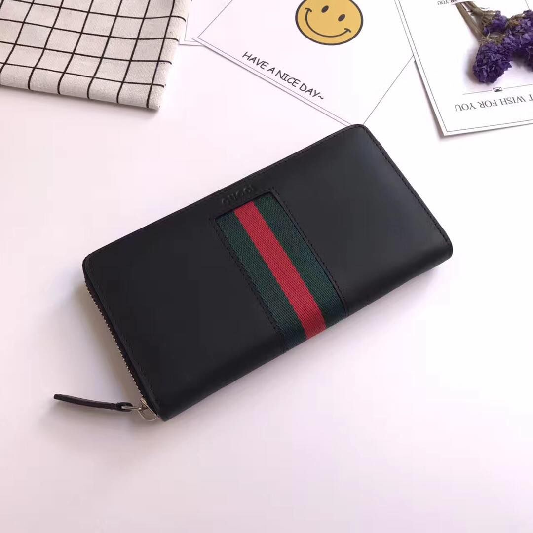 Gucci Calfskin Leather Wallet 476012 Black