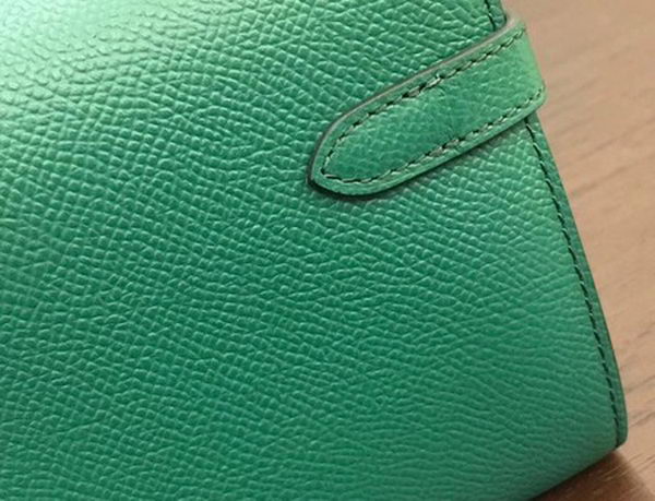 Hermes Kelly Epsom Leather Wallet H4086 Green