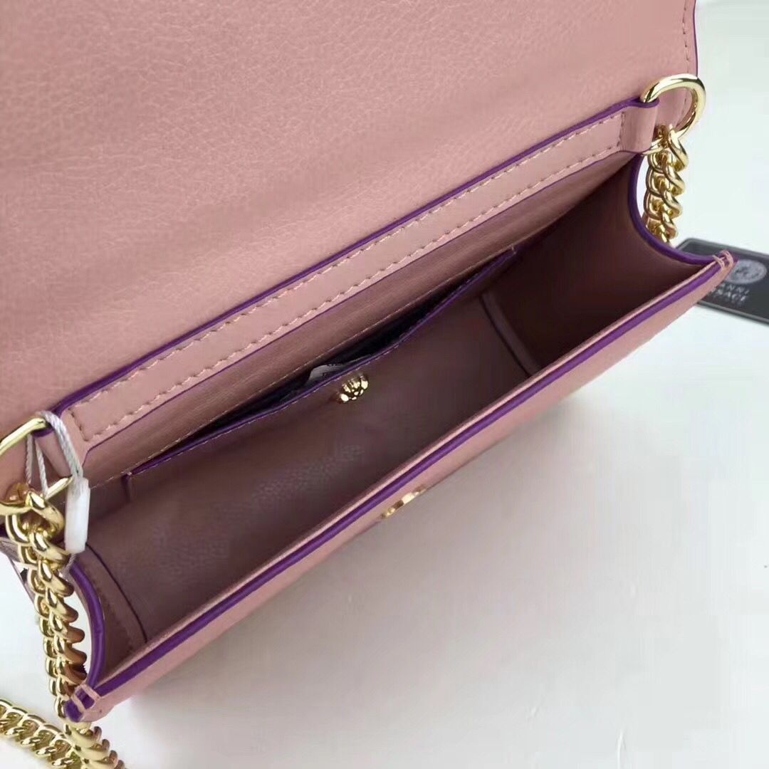 Versace 2017 Calfskin Leather Shoulder Bag 7203 Pink