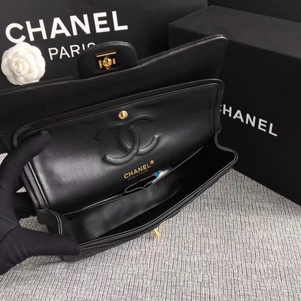 Chanel 2.55 Series Flap Bags Black Original Deerskin A1112 Gold