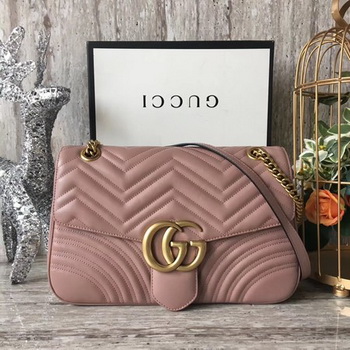 Gucci GG Marmont Matelasse Shoulder Bag 443496 Pink