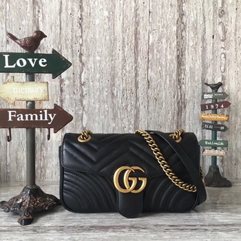 Gucci Now GG Marmont Matelasse Shoulder Bag 443496 Black