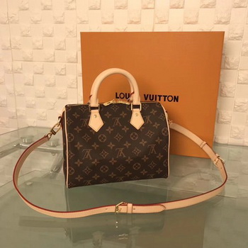 Louis Vuitton Monogram Canvas Speedy 25 with Shoulder Strap M40390