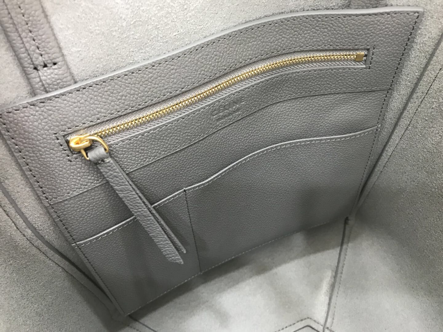 Celine Cabas Phantom Bags Original Leather C2210 Grey