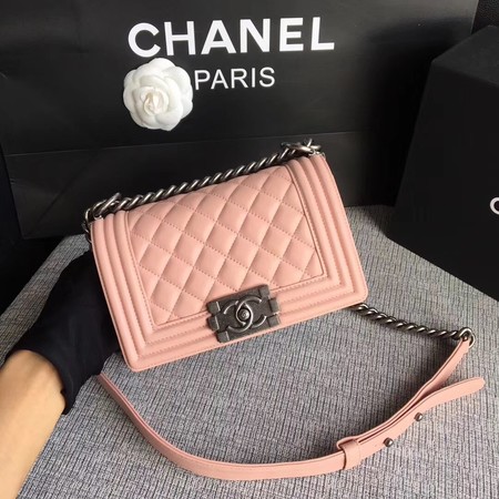 Boy Chanel Flap Shoulder Bag Sheepskin Leather A67085 Pink