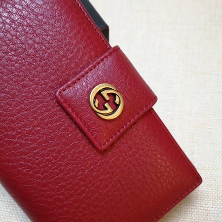 Gucci Calfskin Lether Wallet 337023 Wine