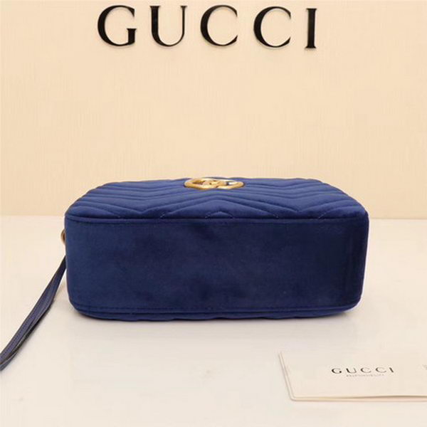 Gucci GG Marmont Matelasse Velvet Shoulder Bag 447632 Royal