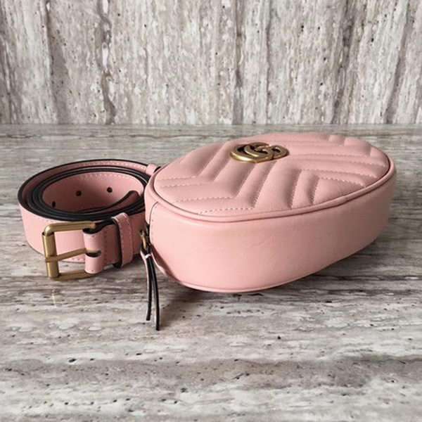 Gucci GG Marmont Leather Belt Bag 476434 Pink