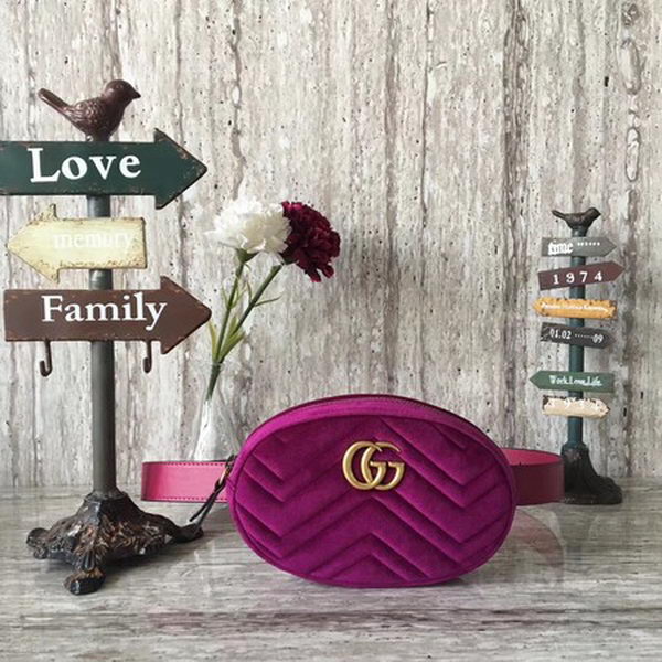 Gucci GG Marmont Velvet Belt Bag 476434 Purple