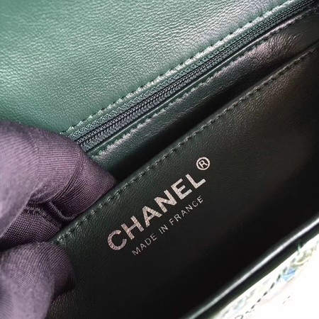 Chanel Classic Flap mini Bag Original Leather A1117 Green