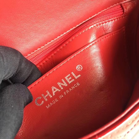 Chanel Classic Flap mini Bag Original Leather A1117 Red