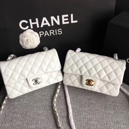 Chanel Classic Flap mini Bag Original Leather A1117 White