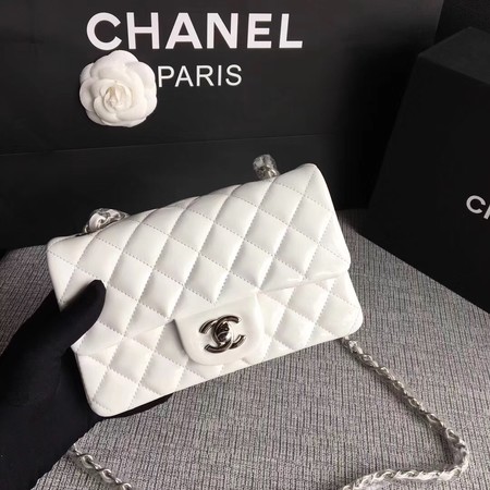 Chanel Classic Flap mini Bag Original Leather A1117 White