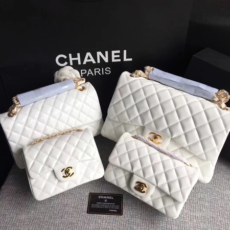 Chanel Classic Flap mini Bag Original Leather A1117 White