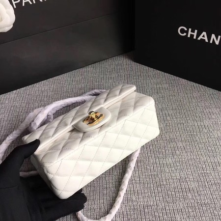 Chanel Classic Flap mini Bag Original Leather A1117 White