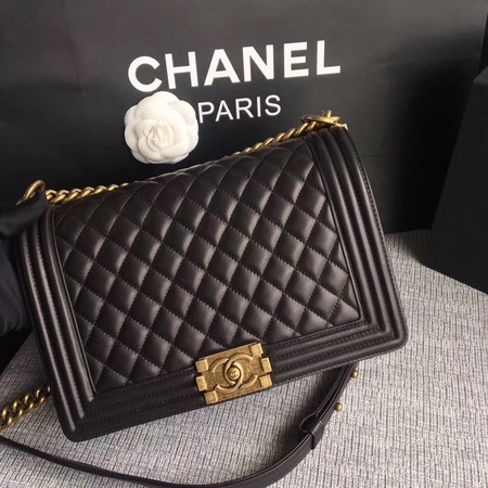 Boy Chanel Flap Bags Original Sheepskin Leather A67088 Black