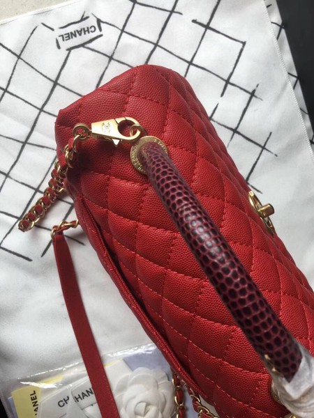 Chanel Classic Wine Top Handle Bag Red Original Leather A92292 Gold