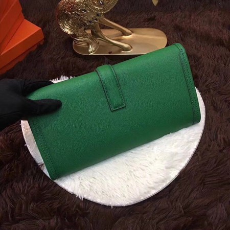 Hermes Togo Leather Clutch H88017 Green