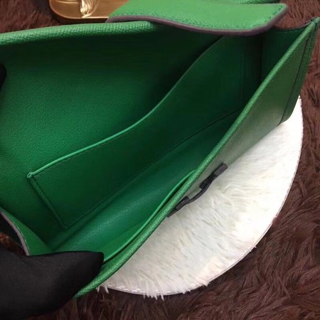 Hermes Togo Leather Clutch H88017 Green