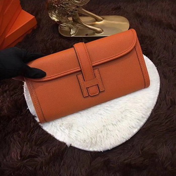 Hermes Togo Leather Clutch H88017 Orange