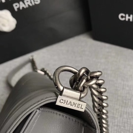 Boy Chanel Flap Bag Original Chevron Leather A67086V Grey