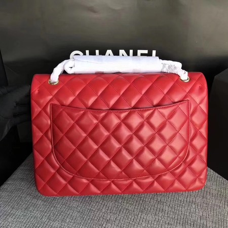 Chanel Maxi Quilted Classic Flap Bag Red Sheepskin Leather A58601 Gold