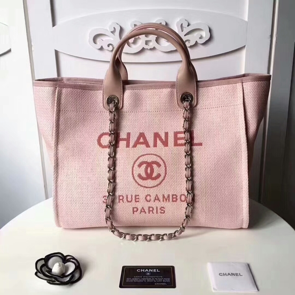 Chanel Medium Original Canvas Leather Tote Shopping Bag 66941D