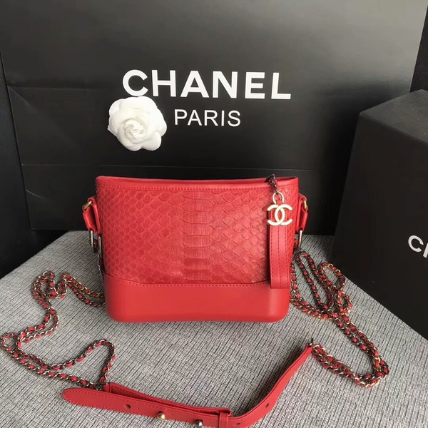 Chanel Gabrielle Mini Shoulder Bag Original Python Leather 8122A Red