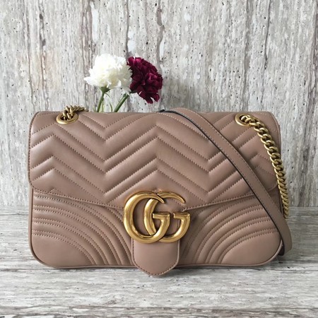 Gucci GG Marmont Large Shoulder Bag 443496 Apricot