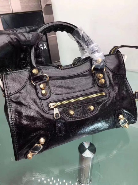 Balenciaga Giant City Gold Studs Handbag 084333 Black