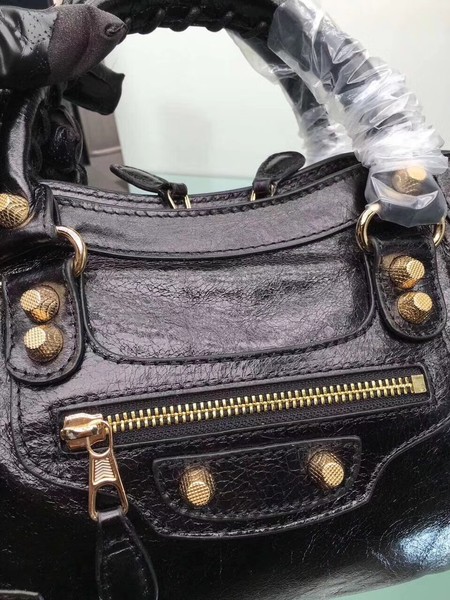 Balenciaga Giant City Gold Studs Handbag 084333 Black