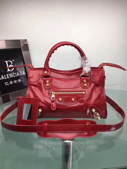 Balenciaga Giant City Gold Studs Handbag 084333 Red