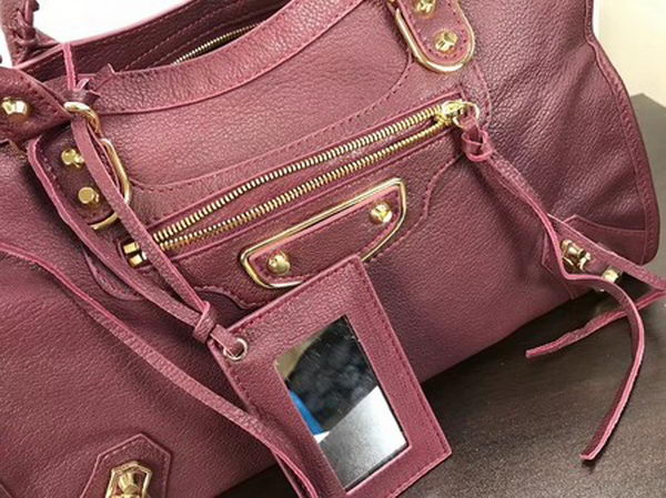 Balenciaga Giant City Gold Studs Handbag B084334 Wine