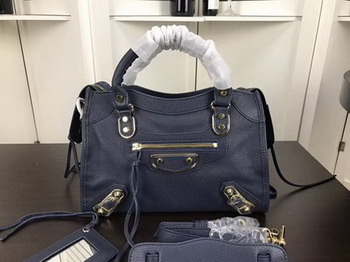 Balenciaga Giant City Gold Studs Handbag B084335 Blue