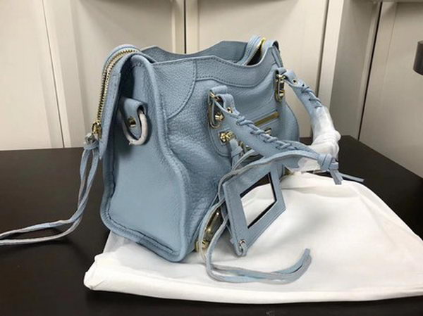 Balenciaga Giant City Gold Studs Handbag B084335 Light Blue