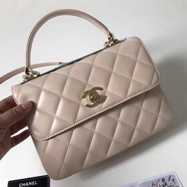 Chanel Classic Top Handle Bag Sheepskin Leather CHA2371 OffWhite