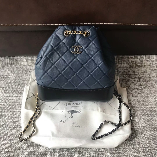 Chanel 2018 Original Calfskin Leather Backpack 81229 Blue