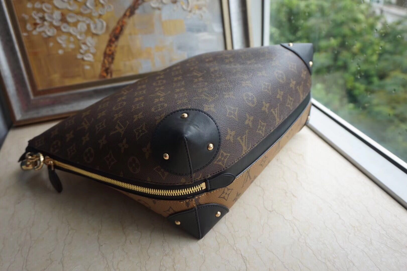 Louis Vuitton Monogram Canvas Triangle Softy M41130 Black