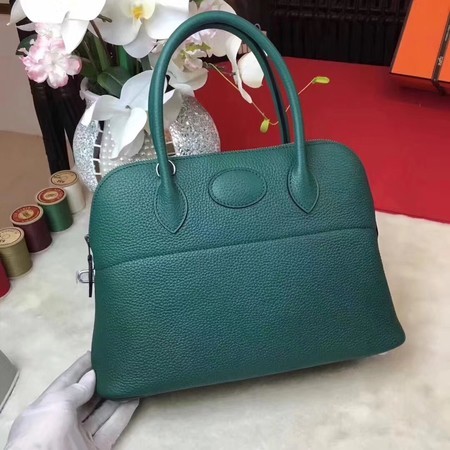 Hermes Bolide Original Leather Tote Bag B1007 Atrovirens