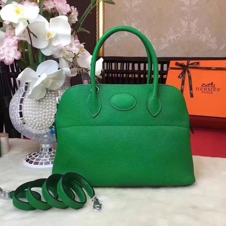 Hermes Bolide Original Leather Tote Bag B1007 Green