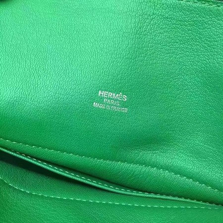 Hermes Bolide Original Leather Tote Bag B1007 Green