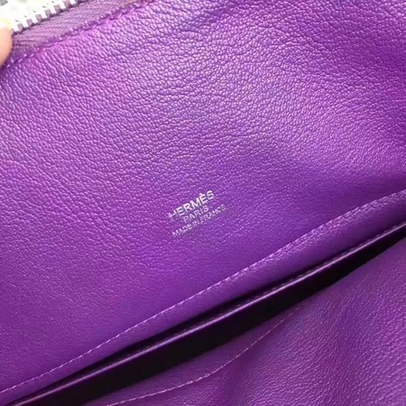 Hermes Bolide Original Leather Tote Bag B1007 Purple