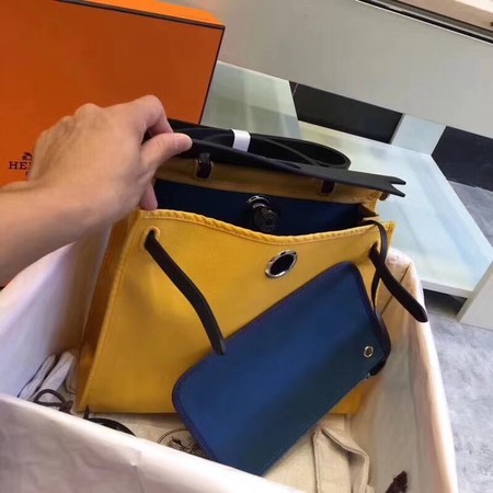 Hermes Herbag 31CM Original Canvas Leather & Calfskin 45987 Yellow&Black