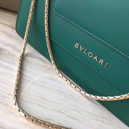 BVLGARI Serpenti Forever Original Calfskin Leather Shoulder Bag 3780 Green