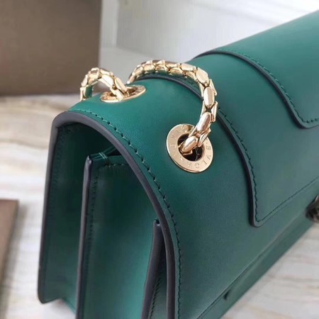 BVLGARI Serpenti Forever Original Calfskin Leather Shoulder Bag 3780 Green