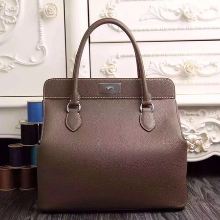 Hermes Toolbox Togo Bag Original Leather 3259 Dark Grey