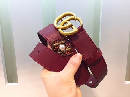 Gucci Leather Belt 414526 Wine