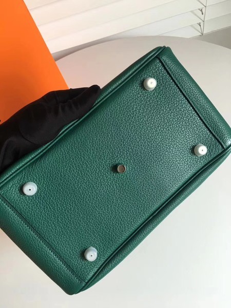 Hermes Lindy Original Togo Leather Bag 5086 Green