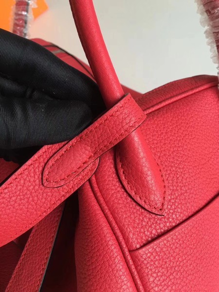 Hermes Lindy Original Togo Leather Bag 5086 Red