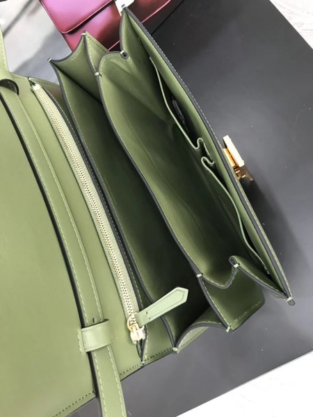 Celine Classic Box Flap Bag Original Calfskin Leather 3378 Green